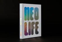 Load image into Gallery viewer, White book with metallic letters that say NeoLife 25 Visions for the Future of Our Species Jane Metcalfe Brian Bergstein